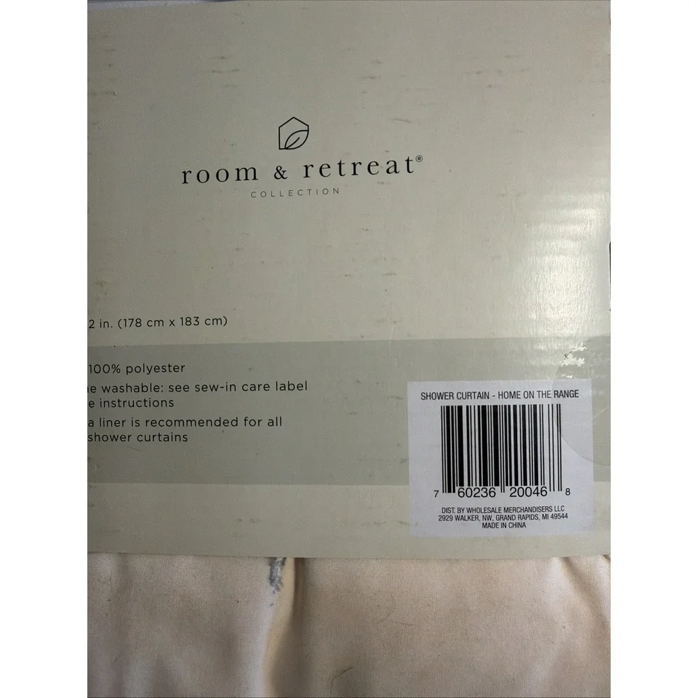 Room & Retreat Home On The Range Shower Curtain Wildlife Bear Deer 70x72 New